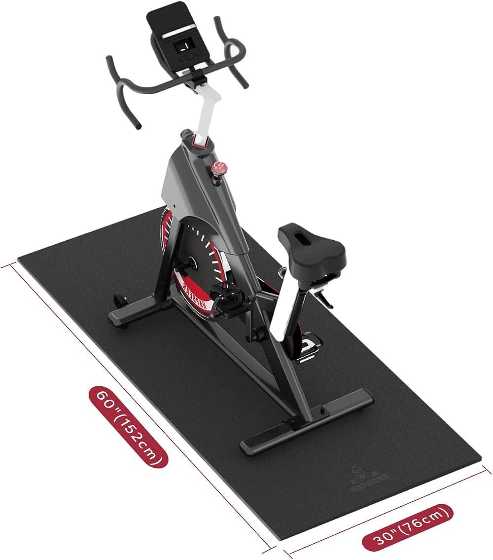 HAPBEAR 60 x 30 Inch Exercise Mat 6mm Treadmill Bike Floor Protector