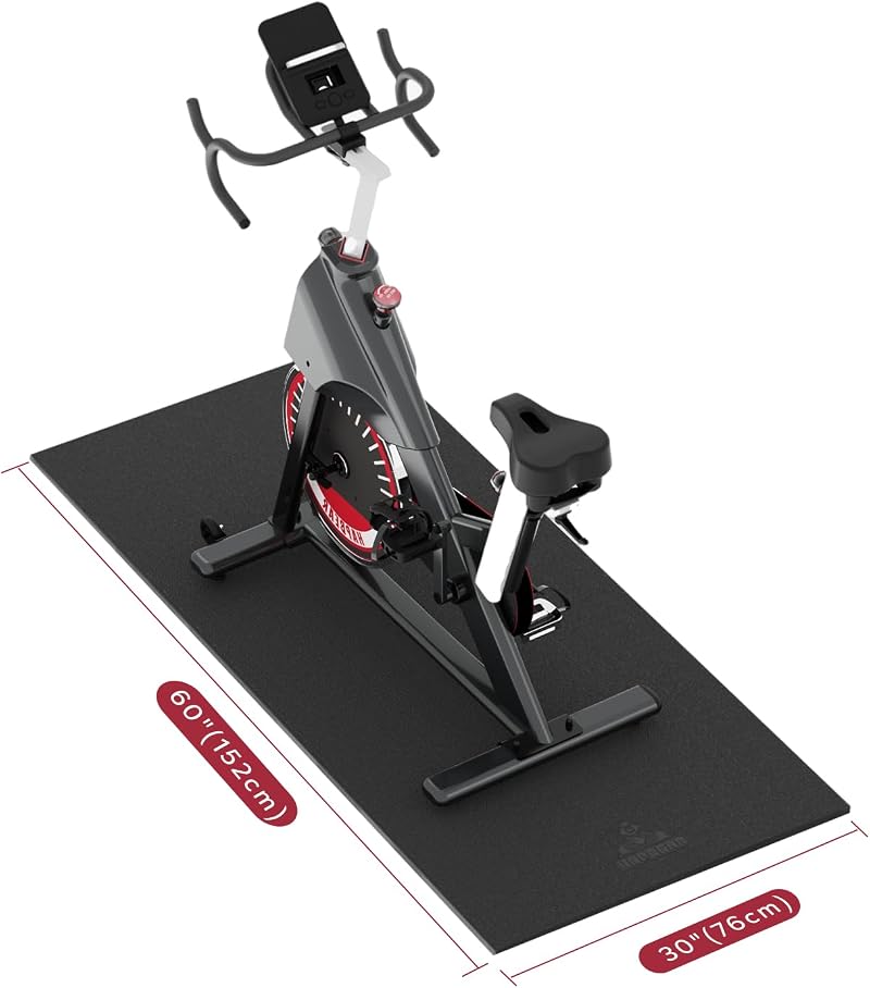 HAPBEAR 60 x 30 Inch Exercise Mat 6mm Treadmill Bike Floor Protector