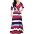 Locryz Women's African Floral Maxi Dress - V Neck 3/4 Sleeve Loose Long Dress With Belt, Sizes S-3XL