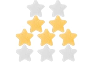 TEHAUX 10pcs Plush Star Hair Clips Small Hairpins for White Yellow Hair Accessories for
