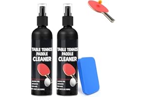 DINGSEN 100ml Table Tennis Paddle Cleaner Spray *2 and Table Tennis Rubber Cleaner Sponge - Strips Impacted Residue and Increases Spin and Control - Transparent