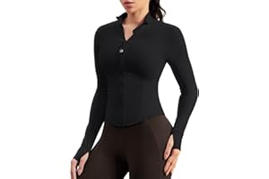 QUEENIEKE BareLuxe Corset BBL Jacket for Women Zip Up Waist-Length Cropped Running Workout Athletic Top with Thumb Holes