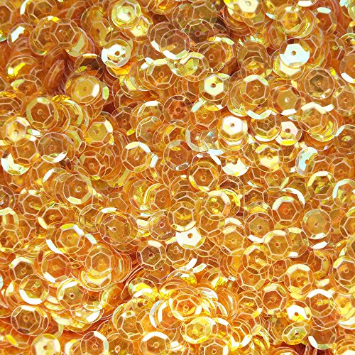 8mm Cup Sequins Apricot Crystal Iris Rainbow Iridescent Loose Facet Paillettes Made in USA