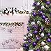 KI Store Purple Christmas Balls 34pcs 2.36-Inch Christmas Tree Decoration Ornaments for Halloween Xmas Tree Holiday Wreath Garland Decor Ornaments Hooks Included