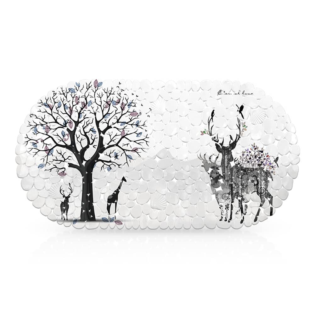 Shower Mat Non Slip Anti Mould, Non Slip Bath Mats for Inside Bath with Drain Holes, Shower Mats for Inside Shower with Suction Cup, Bathtub Mat Machine Washable(Color -1)