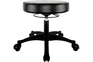 TAKE UR SEAT 17" Table Height Adjustable Round Seat Stool Heavy Duty Ship and Built Within 24 Hours, Spa, Medical, Lab, Cleanroom, Black (Self-Braking)