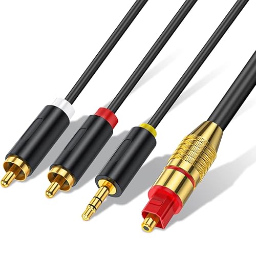 192KHz DAC Optical to RCA Converter, Optical Audio Cable to Stereo
