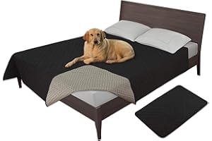 Easy-Going 100% Waterproof Dog Bed Cover, Non-Slip Pet Blanket for Furniture, Washable Couch Cover, Repleasement Sofa Cover (96X82 in,Black)