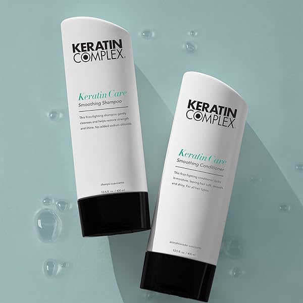 KERATIN COMPLEX CARE FRIZZ FIGHTING AND MOISTURIZING CONDITIONER, ENHANCES SOFTNESS, SMOOTHNESS, SHINE, NO SODIUM CHLORIDE FOR ALL HAIR TYPES, 13.5 FL OZ