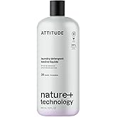 ATTITUDE Laundry Detergent Liquid, Natural Origin Ingredients, EWG Verified, High Efficiency (HE), For White and Colored Clothing, Lemon and Rosewood, 38 Loads, 32 Fl Oz
