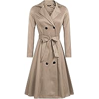 Amazon.com: Women's Swing Double Breasted Coat Wool Blends Trench