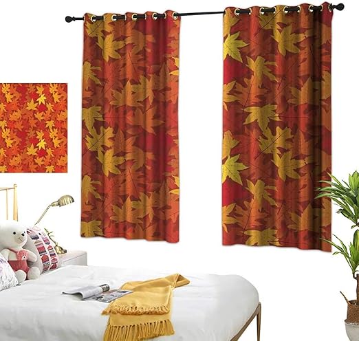 Amazon Com Lightly Navy Blue Curtains Burnt Orange Multi Colored