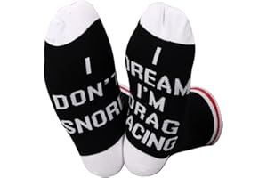 ZJXHPO Drag Racing Crew Socks I Don’t Snore I Dream I’m Drag Racing Novelty Sock Car Lover Gift Car Drag Racing Gift