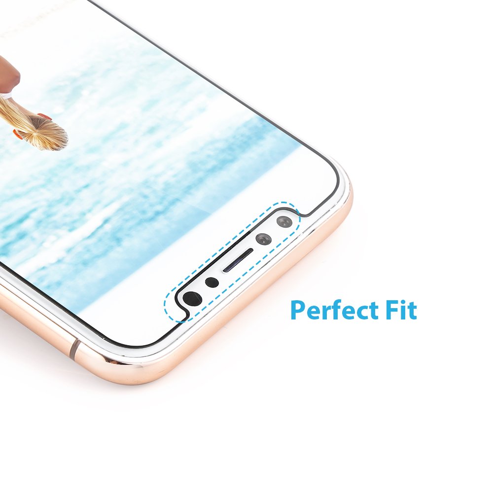 iPhone X Screen Protector,Dendrobates Hybrid Glass Screen Protector [Edge to Edge][Scratch&Shatter Resistant][Case Friendly][Bubble Free]for Apple iPhone X[2-Pack]