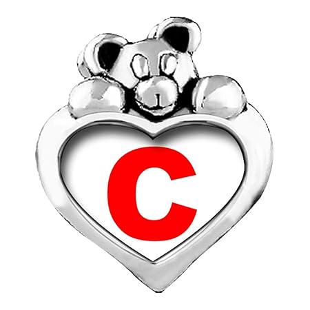 Con Lettera C Colore Rosso Con Cristalli Color Ametista