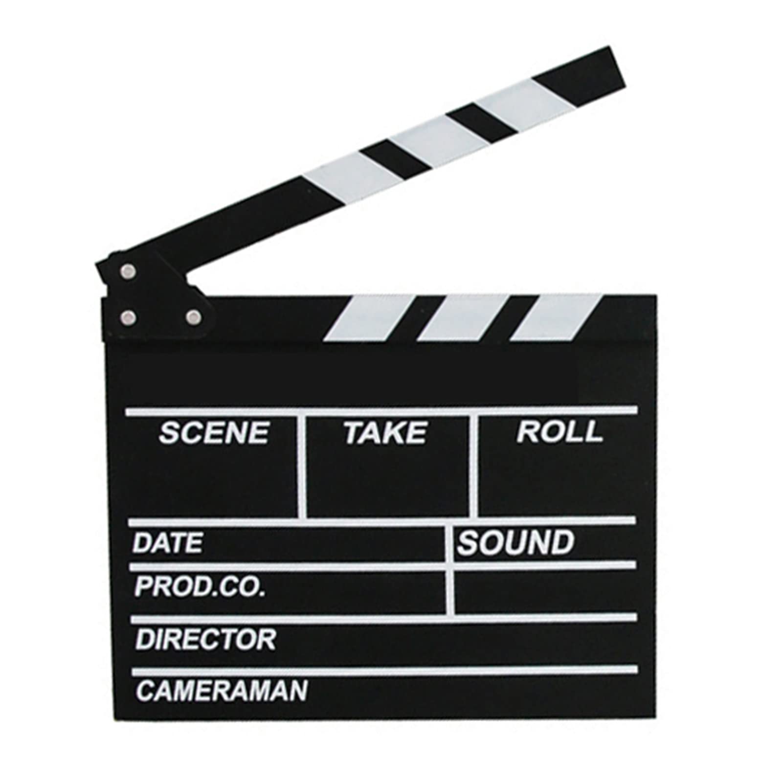 Movie Film Clap Board,Dry Erase Black Wooden Clapper Board Clapper Board Wooden Film Movie Clapboard Accessory Action Scene Slateboard for Director Hollywood Camera Film Studio