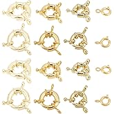 PH PandaHall 16pcs Clasps 4 Size 18K Gold Plated Closed Ring Clasps Long-Lasting Clasp Jewelry Link Connectors for DIY Craft Necklace Bracelet Anklet Jewelry Making, 15/13/11.5/9mm