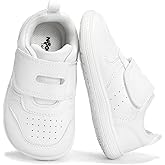 noorkiz Wide Toe Box Barefoot Shoes Girls Boys Sneakers Leather Lightweight Non Slip Zero Drop Kids Tennis Shoe Cozy Outdoor Activities