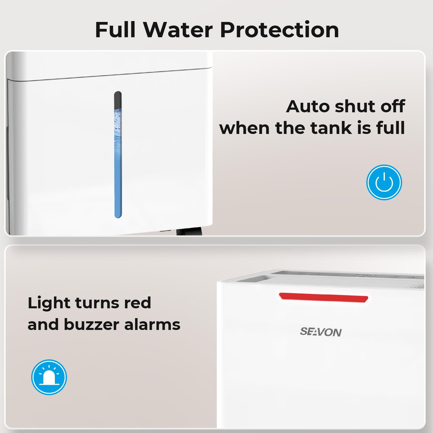 1500 Sq.ft Dehumidifier for Basement, SEAVON 21 Pint Dehumidifiers with Drain Hose for Home Large Room Bedroom Bathroom, Powerful Moisture Removal, Smart Humidity Control & Display, 24H Timer, 3 Modes
