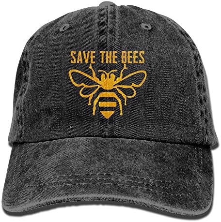 SJIEXZ Save The Bees Unisex Adjustable Denim Trucker Hat Sun Protection Driving Cap