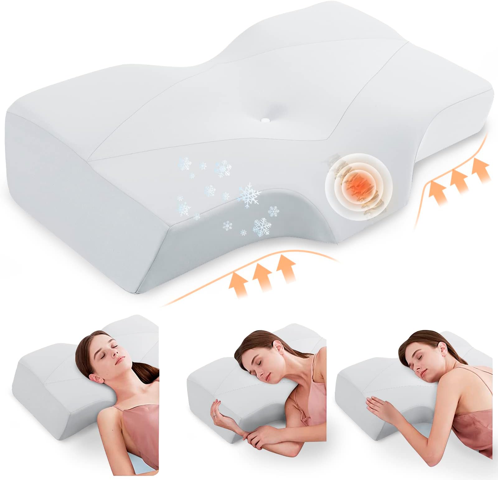 IKSTAR Cervical Neck Pillow for Neck Pain, Memory Foam Neck Pillow for