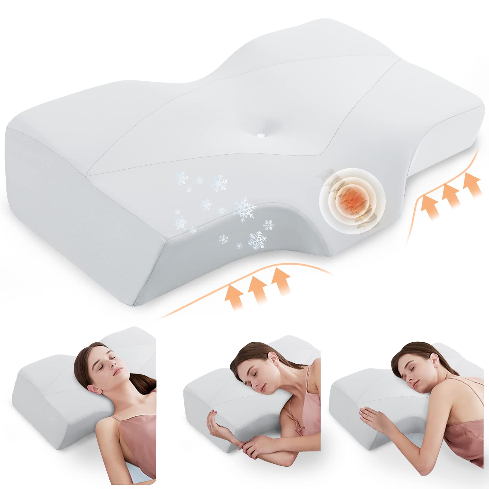 IKSTAR Cervical Neck Pillow for Neck Pain, Memory Foam Neck Pillow for