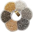 Chenkou Craft Metall-Perlen Set – 1800 Stück In 6 Farben, 3 Mm Spacer Perlen Für Schmuckherstellung