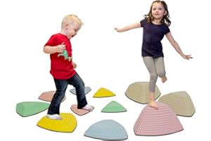 JOONLY Stepping Stones for Kids Stepping Stones Balance River Stones for Promoting Children's Coordination Skills Sensory Play Equipment Toys Toddler Ages 3 4 5 6 7 8 Years
