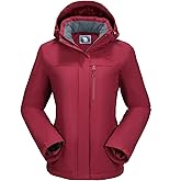 CAMEL CROWN Women's Ski Jacket Waterproof Winter Mountain Coat Warm Fleece Windbreaker Hooded Raincoat Snowboarding Jackets