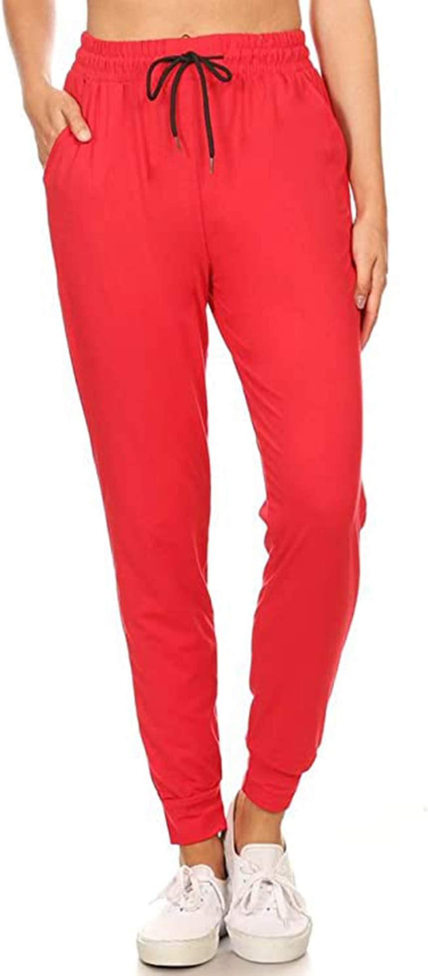 Women's Cinch Bottom Sweatpants Pockets High Waist Sporty Gym Athletic Fit Jogger Pants Lounge Trousers
