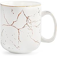 Harebe 22 OZ Extra Large Golden White Marble Ceramic Coffee Mug with Handle,Oevrsized Hot Tall Latte Mugs,Dishwasher Safe Big