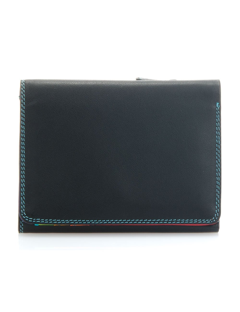 Leather women's Wallet MYWALIT - Small Tri-fold Wallet - 106-4 Black Pace
