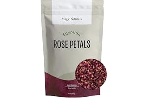 MagJo Naturals Red Rose Petals, Dried, Culinary Grade A, Harvested from Faiyum Oasis in Egypt (4 oz)