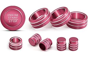 KENTUTO for Honda Civic Accessories 2022-2026 for Honda CRV Accessories 2023-2026 & Acura Ingetra 2023-2025, A/C, Air Vent, Radio, Push Start Button Knob Cover/Ring (Pink)