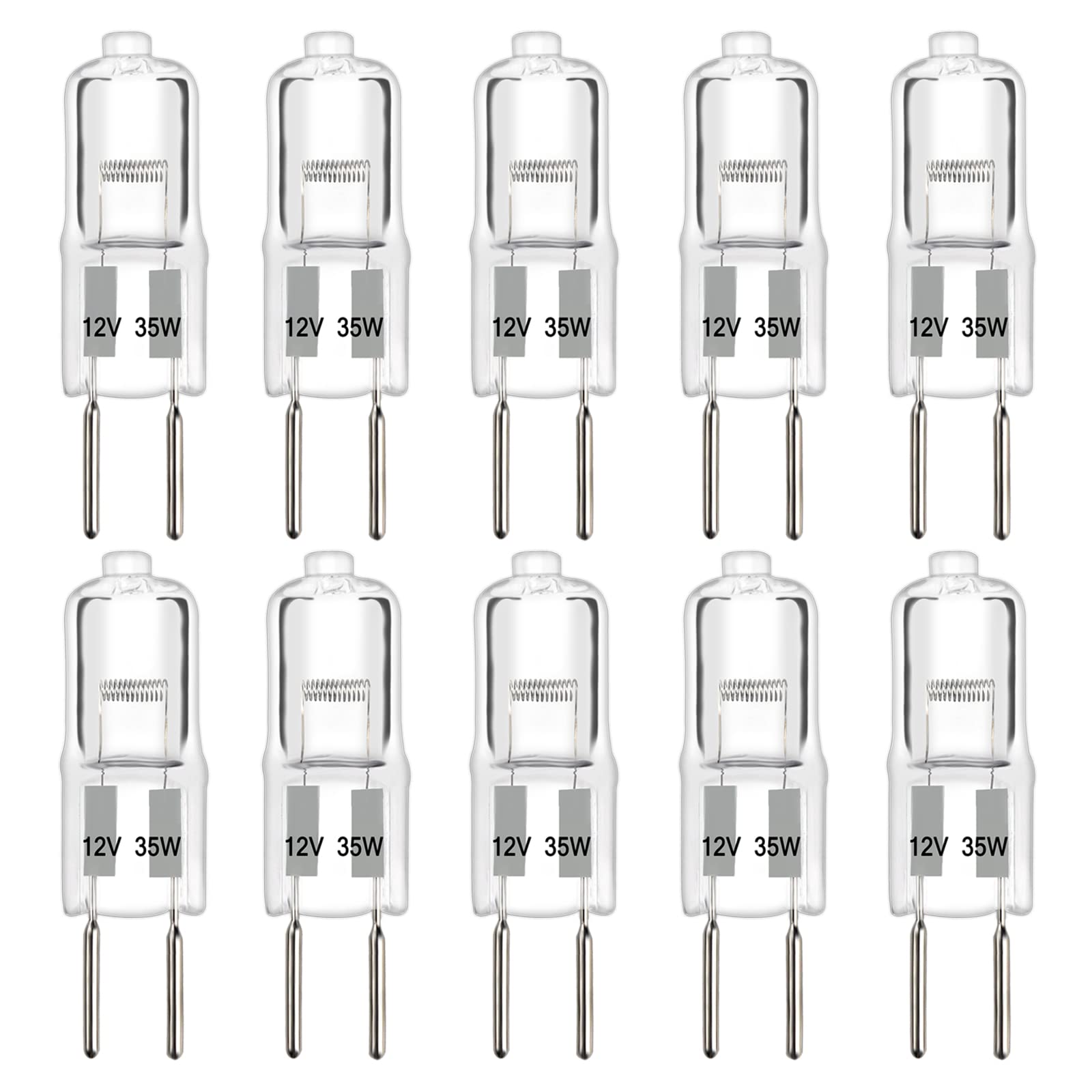 SCNNC Halogen Bulb GY6.35 35W Dimmable, AC/DC 12V, Pack of 10