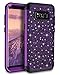 Casetego Compatible with Galaxy S8 Plus Case,Glitter Sparkle Bling Three Layer Heavy Duty Hybrid Sturdy Shockproof Protective Cover Case for Samsung Galaxy S8 Plus-Shiny Purple
