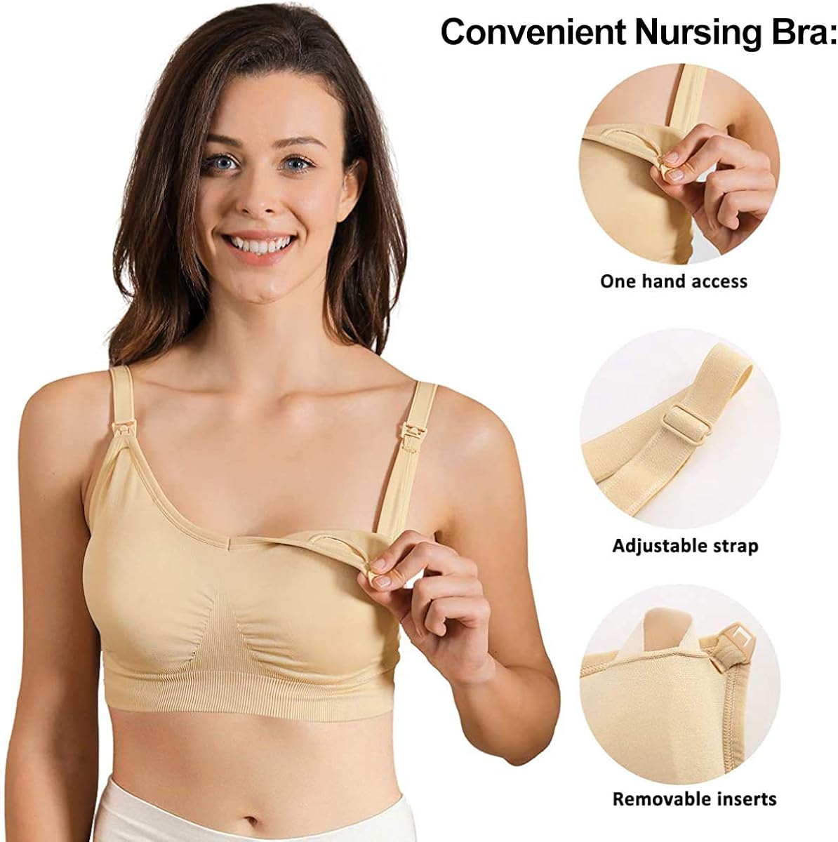 iloveSIA 3PACK Womens Full Bust Nursing Bra Seamless Maternity Bra at  Women’s Clothing store