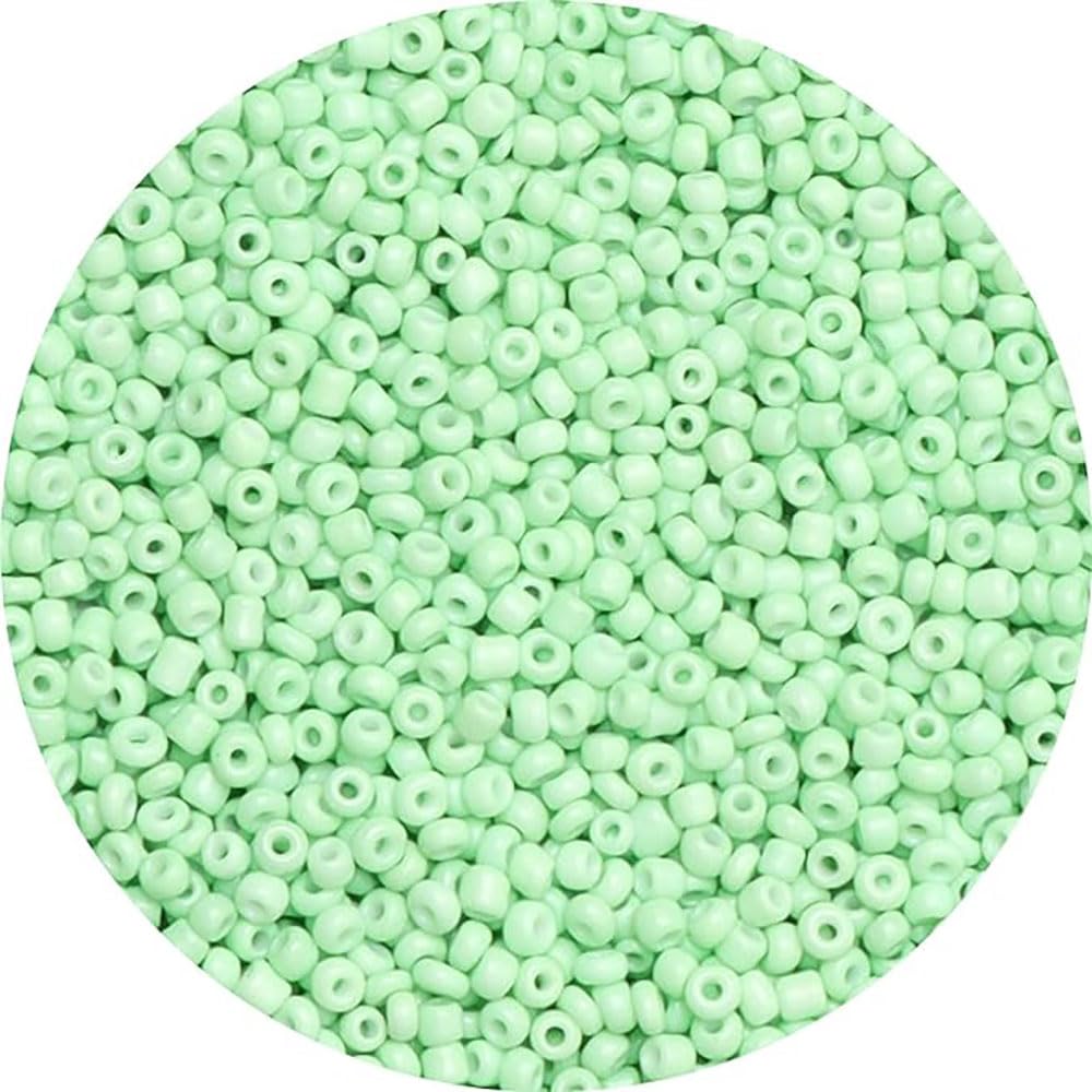 Gkelaly 10000Pcs Green Glass Seed Beads Bulk for Jewellery Making, 2mm 11/0 Small Pony Beads for Bracelet Necklace Earring Making & Crafting — image 1