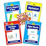 School Zone Flash Cards Super Set Toddler Kids -- 4 Packs (ABC Flash Cards, Numbers, Colors and Shapes, Sight Words, Stickers)