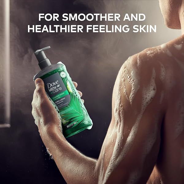 DOVE MEN + CARE BODY WASH COASTAL CEDAR & BERGAMOT PLANT-BASED MOISTURIZING BODY WASH FOR MEN, 26OZ