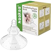 haakaa Silicone Nipple Shield for Breastfeeding with Case, 1 Pack | Soft silicone nipple shield supports latch and breastfeeding comfort, includes protective carry case
