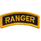 Ranger Tab Color Patch with Hook Fastener (Military Issued)-Veteran Owned Business