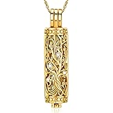 shajwo Cylinder Cremation Jewelry Tree of Life Urn Ashes Necklace for Women Men Vial Cremation Ash Pendant Loved One Memorial Jewelry