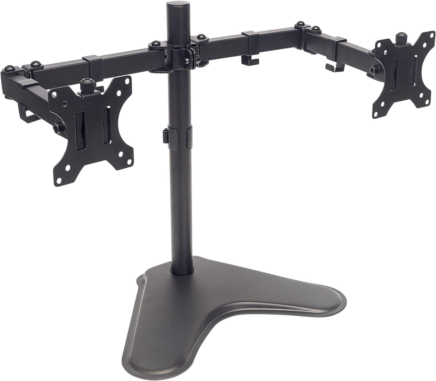 Manhattan TV & Monitor Mount, Desk, Double-Link Arms, 2 screens, Screen Sizes: 10-27", Black, Stand Assembly, Dual Screen, VESA 75x75 to 100x100mm, Max 8kg (each), — image 1