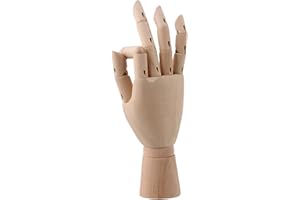 RDEXP Wooden 8" Hand Model Manikin Mannequin Right Hand for Art Drawing