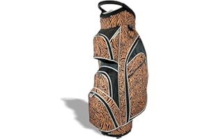 Womens Golf Bag - Taboo Fashions Lightweight Ladies Cart Bag, 14-Way, 7 Zippered Pockets, Rain Hood, Tee Holder, with Insulated Cooler Beverage Compartment (Colorful Patterns)