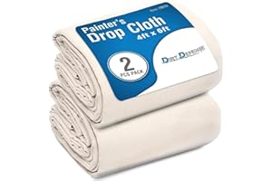 Pack of 2: All Purpose Canvas Drop Cloth Cotton Tarp 4x6 Large Canvas Tarp for Art Supplies, Drop Cloth for Painting Supplies