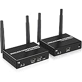 4K@30Hz Wireless HDMI Transmitter and Receiver, 200m(656ft) HDMI Extender with Local Loop Out, 2.4/5.8GHz for Streaming Video and Audio from Laptop/PC/Camera/PS4, IR Support