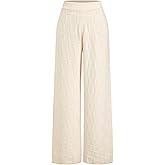 CIDER Lounge Pants Women Wide Leg Mid Waist Ribbed Knit Pants Casual Solid Warm Wool-Blend Sweatpants Fall Winter