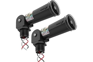 ADUB 2 Pack Dusk to Dawn Sensor Photocell for Outdoor Light, Day Night Sensor, Photoelectric Switch with Swivel Mount, IP65 Dusk to Dawn Photo Cell Sensor 110V 120V 220V 240V Input, UL Listed